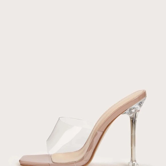 Clear Open Toe Ultra High Heeled Mules - Picture 3 of 3